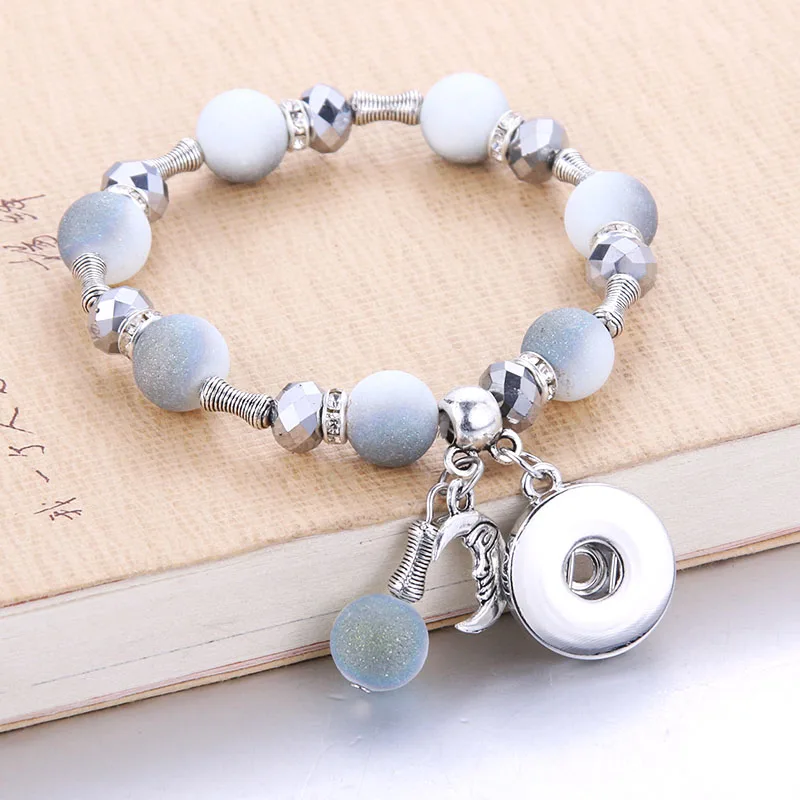 

Wholesale Snap Button Jewelry Vintage Ceramics Beads Bracelet Elasticity Bangle & Bracelet Women Snap Jewelry 4440