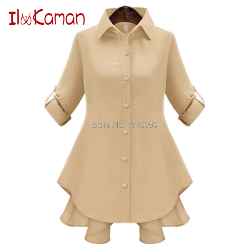 XL-5XL Plus Size Women Winter Dress Chiffon Blouses Tops Bow Dovetail Ruffles Hem Kimono Cardigan Long Sleeve Casual Trench Coat |