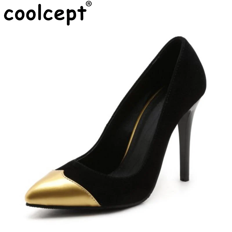 

Coolcept Size 34-47 Mixed Color High Heels Shoes Women Pointed Toe Thin Heel Pumps Office Lady Party Sapato Feminino Footwear