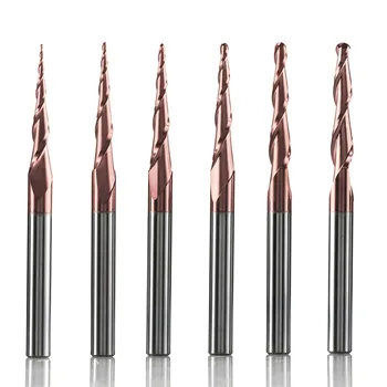 

Dreanique 1pc Tungsten carbide end mill 6.35mm Tapered Ball Nose end mills CNC engraving carving bit router bits milling cutter