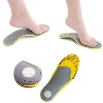 

TEXU Comfortable Orthotic Shoes Insoles Inserts High Arch Support Pad (S) yellow+Gray