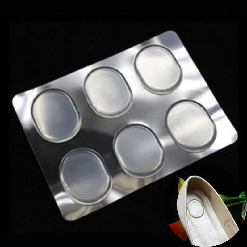 

6Pcs/Sheet High Quality Silicone Gel Shoe Insole Inserts Pad Anti Slip Forefoot Protector Heel Grips Rubbing Cushion Pads