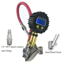 Цифровой шиномонтажный насос с манометром, 150 фунтов/кв. дюйм воздушный шиномонтажный насос с двойной головкой и ЖК-дисплеем с подсветкой для автомобиля мотоцикла Bik