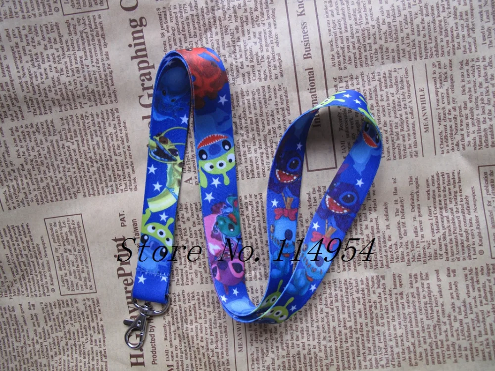 

Free shipping 10 Pcs /Wholesale lots Stitch Necklace Strap Lanyards Cell Phone PDA Key ID Strap Charms L-401