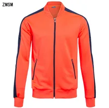 ZMSM Mens Running Jackets Zipper coat Adult font b Fitness b font Outdoor Fitting Sports Soccer