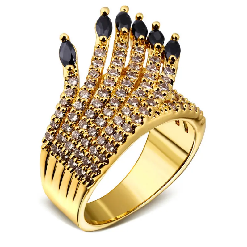 new arrow design cubic zircon see through women cz ring indians feather look gold - Indian Wedding Rings new arrow design cubic zircon see through women cz ring indians feather look gold - Indian Wedding Rings