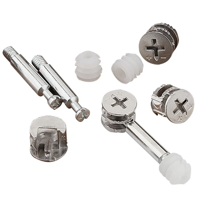 

Urijk 10 Pcs/set 15mm Dia Nut 10-Pack Silver Silver Nuts & Bolt Sets Furniture Cam Fitting With Dowel And Pre-inserted