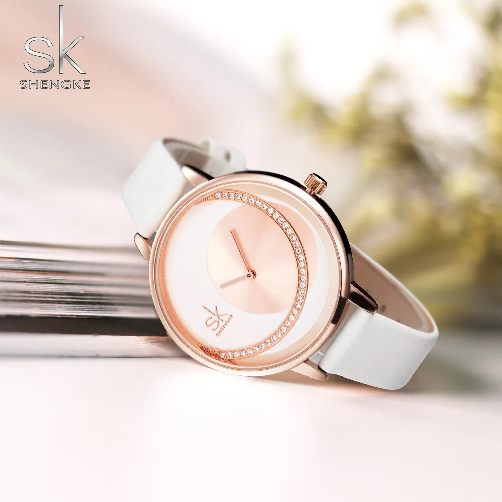 Unique Elegant Women Watch Luxury Rhinestone Leather Quartz Wristwatches Fashion SHENGKE Brand Waterproof Gift Clock for Lady Unique Elegant Women Watch Luxury Rhinestone Leather Quartz Wristwatches Fashion SHENGKE Brand Waterproof Gift Clock for Lady
