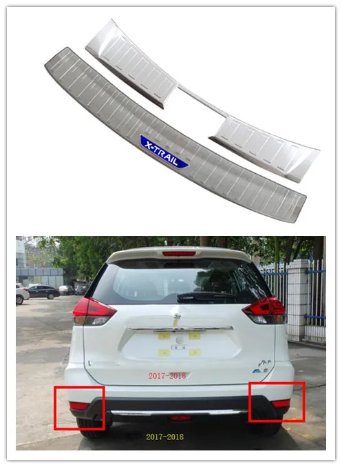 X-TRAIL Stainless Steel Chrome Rear Bumper Protector Scratch Guard 2014-2017 T32