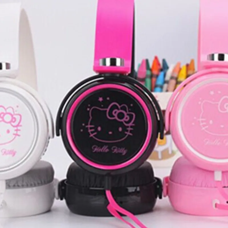 Hello Kitty headphones 3.5mm wired noise cancelling earphone headphone