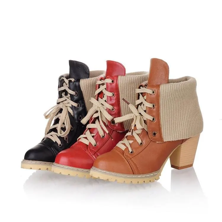 wedge heel motorcycle boots