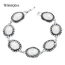 Wbmqda moda de lujo pulseras de reloj de cristal de plata antigua para mujer pulsera de encanto relojes de joyería de moda 2018 nuevo