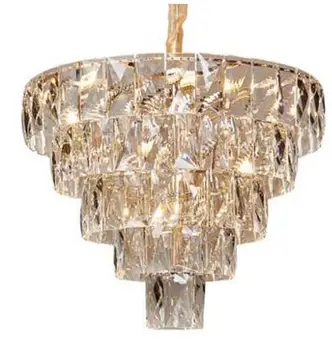 

Postmodern Nordic Lamps Restaurant Hong Kong Style Light Luxury Crystal Lamp Villa Duplex Large Chandelier Living Room Modern