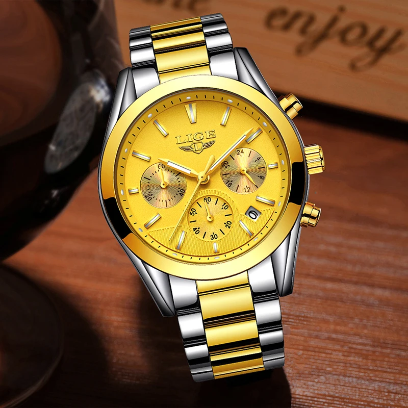 2018 New LIGE Mens Watches Top Brand Luxury Full Steel Business Quartz Watch Men Military Sport Waterproof Clock Relojes Hombre