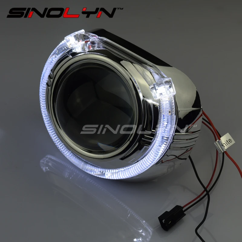 Sinolyn ангельские глазки H4 H7 объектив для проектора Bi xenon 3 0 линзы фар Светодиодный