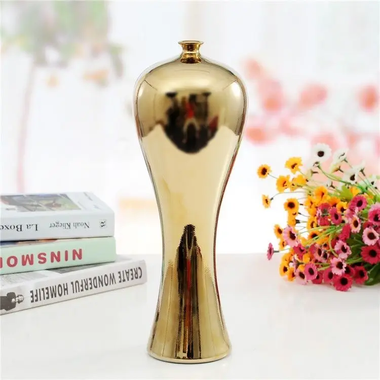 

DS 12" China Jingdezhen Golden Porcelain fine Beautiful Beauty bottle Vase Statue