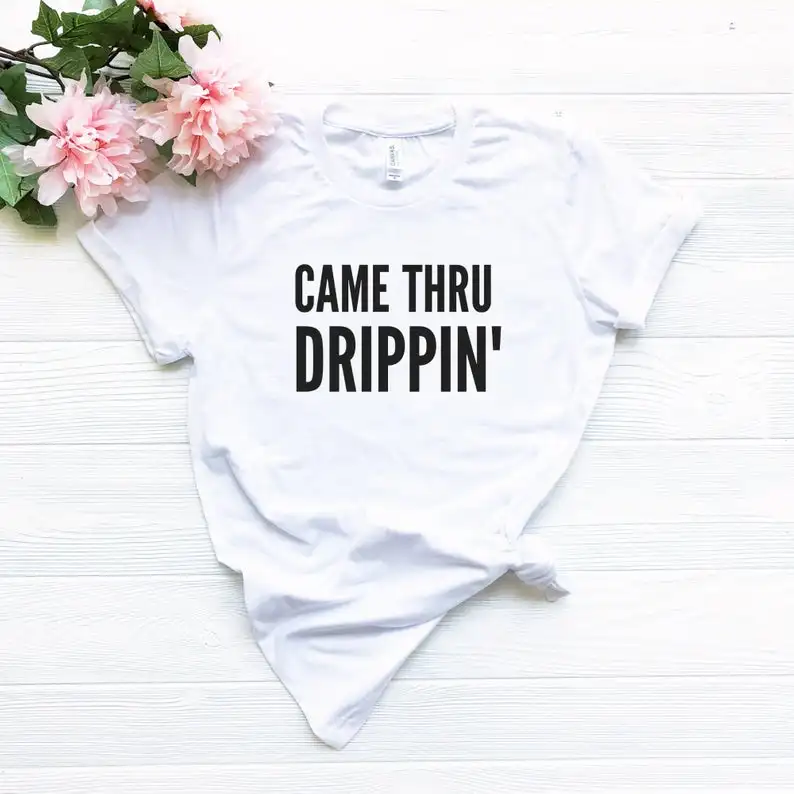 Новое поступление футболка Skuggnas Came Thru Drippin' Cardi b с текстом песни рубашка в стиле