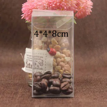 

10PCS 4*4*8cm hot new Clear PVC Box Transparent Plastic Carton Wedding Candy Box Party Supplies Products Diaplay Box Packaging