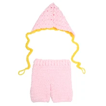 Вязаный для новорожденных шапка-скафандр, штаны для младенцев, вязаная шапка, реквизит для фотосессии, аксессуар для детей 0-4 месяцев