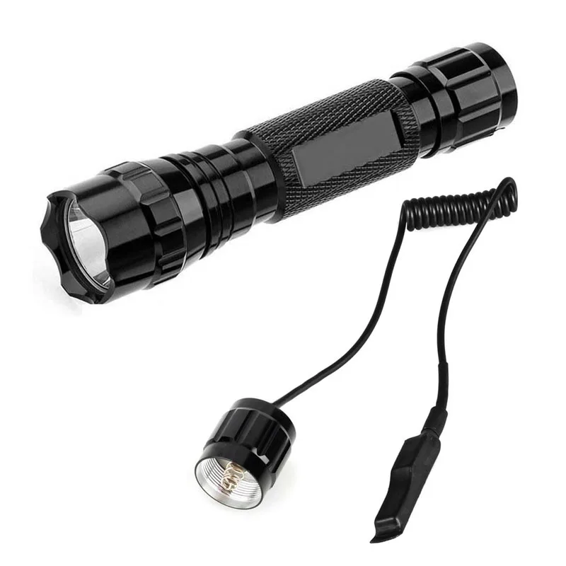 

WF-501B 1-mode LED Flashlight 18650 Torch 1000lm White Light T6 LED Lamp w/ Tactical Switch Remote Control Pressure Tail Switch