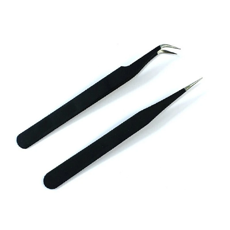 2 unids/lote Anti-estático Pinzas de precisión conjunto de Pinzas Pincet de acero inoxidable Pinzas ESD electrónica herramientas de reparación 2 unids/lote Anti-estático Pinzas de precisión conjunto de Pinzas Pincet de acero inoxidable Pinzas ESD electrónica herramientas de reparación