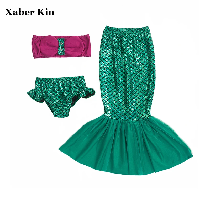 

New 2017 Mermaid Swimsuit For Girl Bikini Swimwear Cartoon Girls Children Swimsuits Beach Wear Bathing Suits G26-K10
