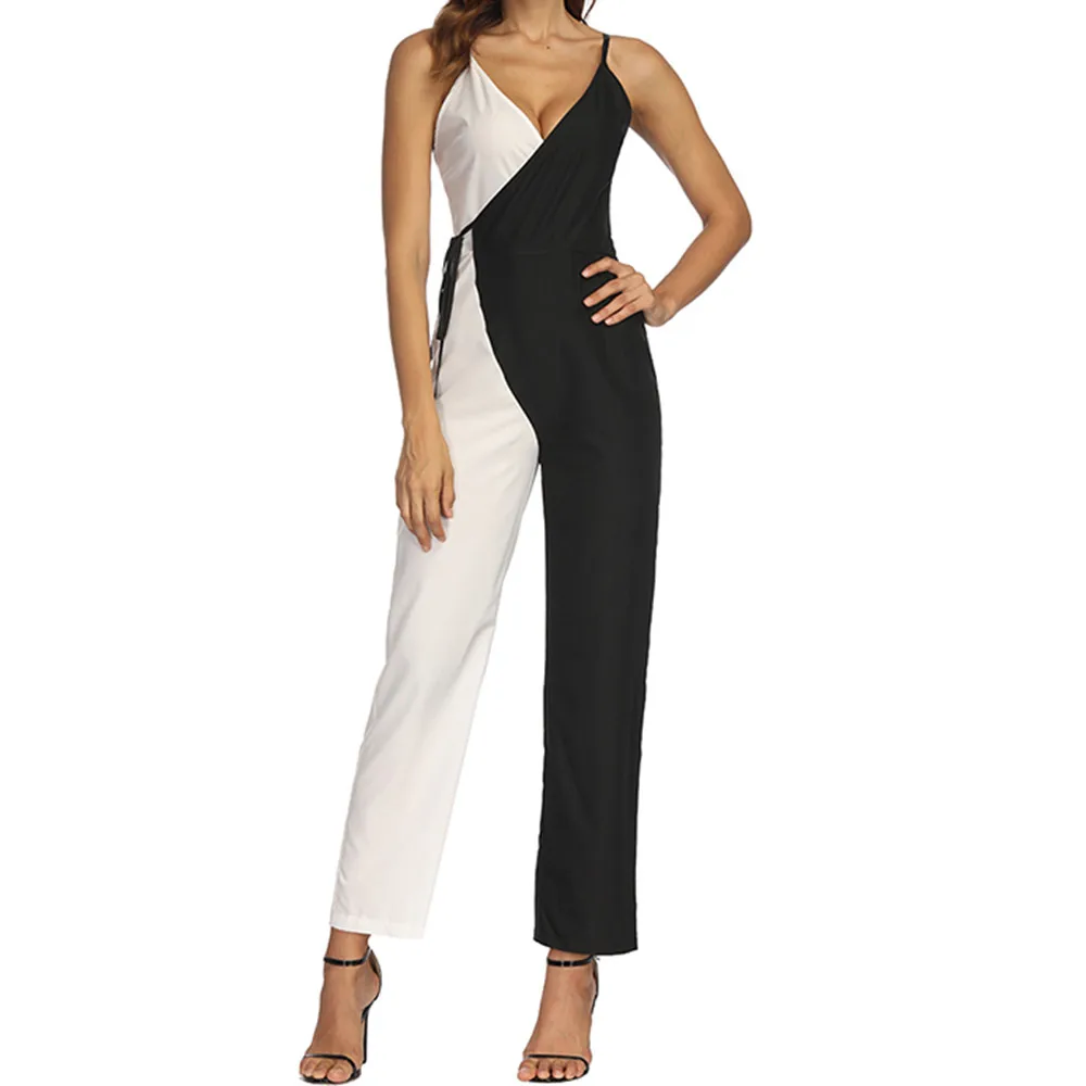 Womail ارتداءها المرأة الصيف الأزياء السببية اللون مطابقة أكمام بذلة Clubwear واسعة الساق Playsuit 2019 دروبشيب M5 Womail ارتداءها المرأة الصيف الأزياء السببية اللون مطابقة أكمام بذلة Clubwear واسعة الساق Playsuit 2019 دروبشيب M5