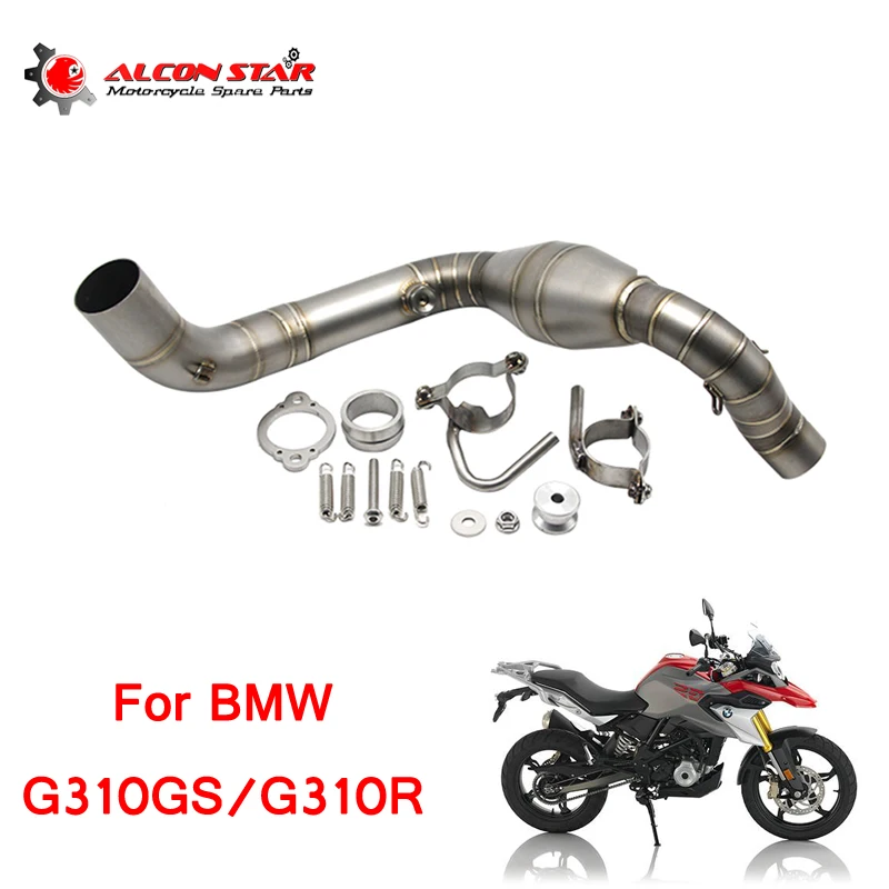 

ZSDTRP Motorcycle Exhaust System Full Pipe Mid Connect Link Pipe Slip On Exhaust Muffler Pipe For BMW G310GS G 310GS G310R