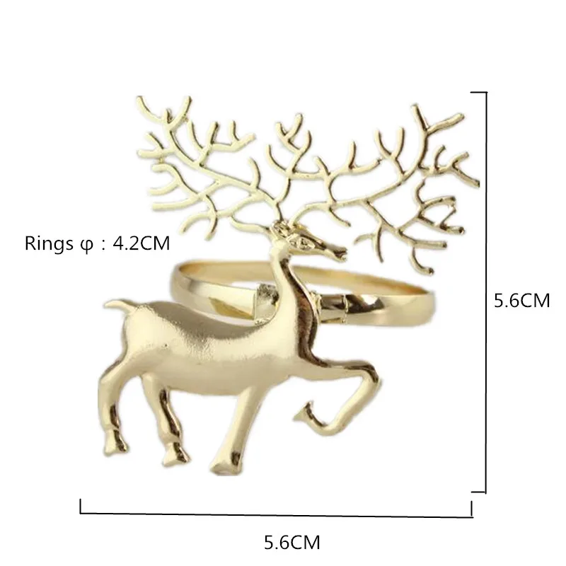Новинка 6 шт. металлическое рождественское кольцо для салфетки в форме оленя Пряжка для отеля ресторана на стол для домашнего ужина украшение, салфетка-держатель