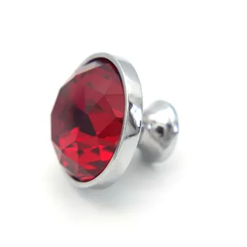 

5PCS 34mm K9 Crystal Sparkle Cabinet Cupboard Drawer Dresser Door Pull Handles Red Knob Decorative Hardware