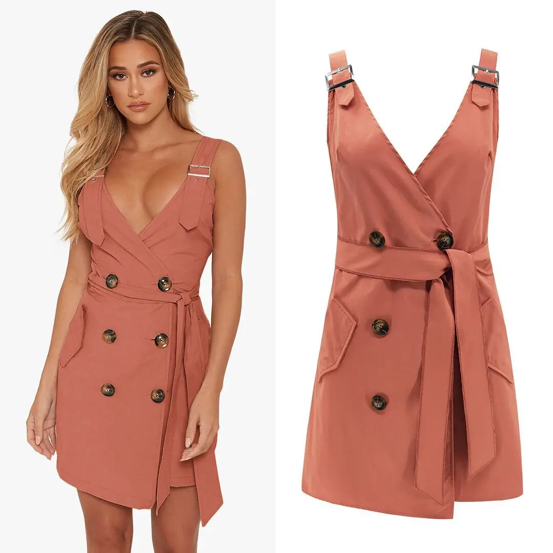 

Women's Adjustable Lace Double-Breasted Strap Fresh and Sweet Dress