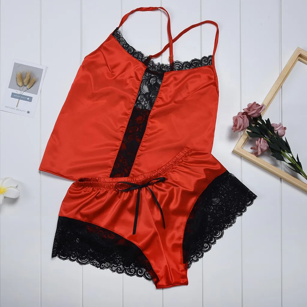 

Pigiama Donna Sexy Style Lace Nightwear Pizama Damska Bawelna Women Passion Lingerie Babydoll Pajama Set 2PC Set Sexy Pajamas