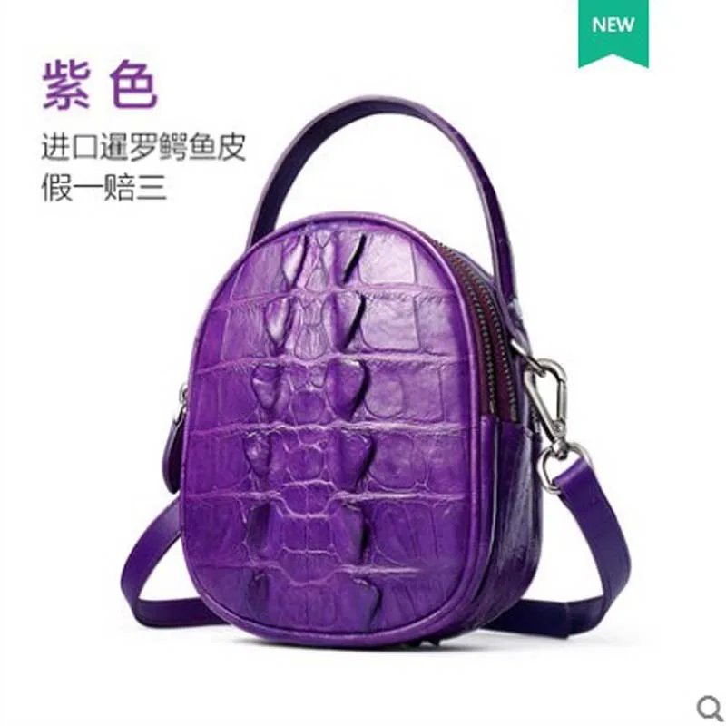 

gete Crocodile leather lady bag genuine leather imported from Thailand crocodile bag single shoulder bag small round bag handbag