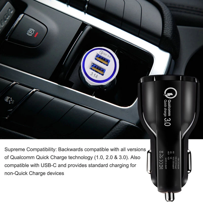 Быстрая зарядка 3 0 Автомобильное зарядное устройство 9 в 2 а QC3.0 автомобильное