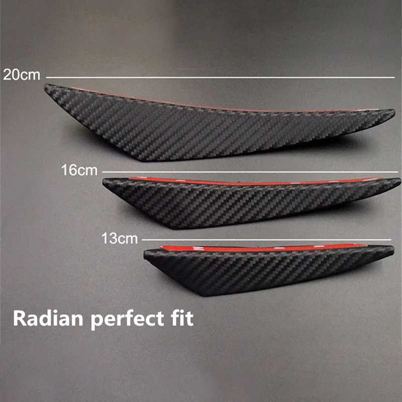 6Pcs Universal Carbon Fiber Look Car Front Bumper Fins Spoiler Wing Lip Splitter M8617