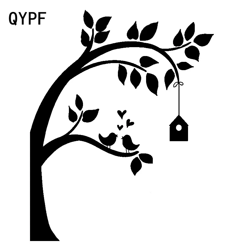 

QYPF 15.1cm*19.2cm High Quality Graphics Bend The Cartoon Tree Delicate Vivid Vinyl Car Window Sticker Decal C18-0429