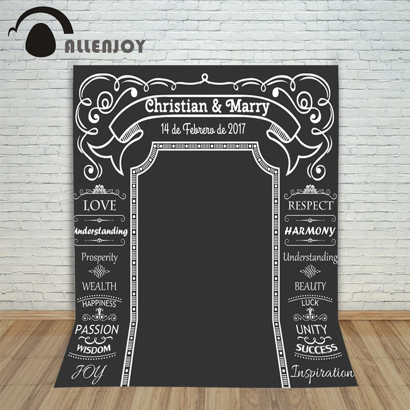 

Allenjoy DIY Wedding Background Idea Chalk Archway backdrop chalkboard Custom name date backdrop photocall Excluding bracket