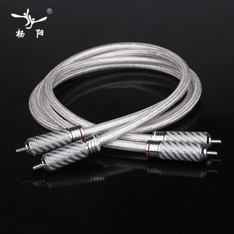 Аудиокабель YYAUDIO с посеребренным покрытием Hifi RCA соединительный кабель 6N OFC 2RCA