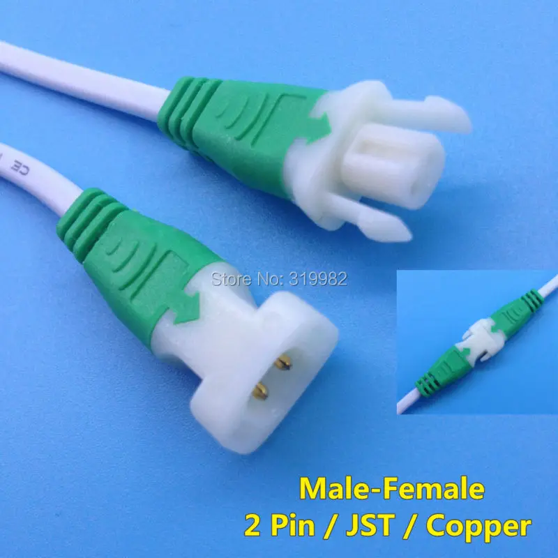 Us 1 99 2 Pairs 2 Pin Jst Connector Female Male Plug Cable 2p Copper Terminal Wire For Led Strip Panel Ceiling Car Lamp Driver Dc Y Clip In