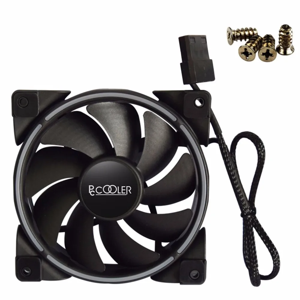 

PCCOOLER 4 Pins 120mm CPU Cooling Fan PWM PC Case Cooler Ultra Quiet LED Adjustable for CPU Cooler Computer Fans Drop Shipping