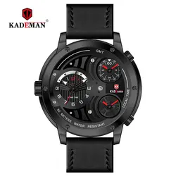 Топ Брендовые мужские часы армии Роскошные Дизайнерские водостойкие спортивные часы Лидирующий бренд KADEMAN повседневное кожа наручные