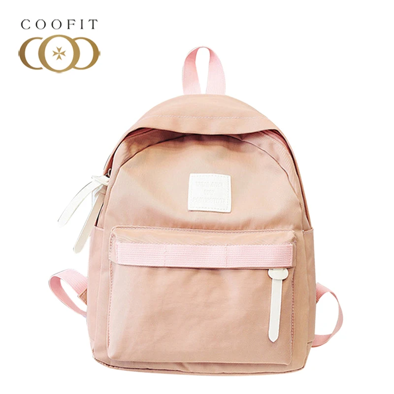 

coofit Cute Mini Backpack For Women Leisure Simple School Bags Canvas Backpack Solid Color Travel Backpack Mochila Escolar Hot