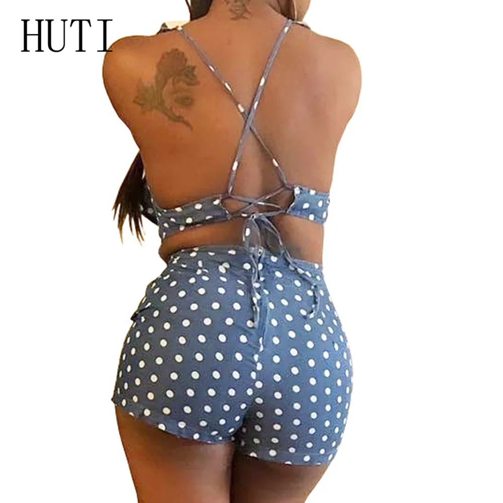 HUTI Summer High Quality Sexy Women Backless Skinny Jumpsuits Bot Sleeveless Hollow Out Bosycon Bandage Ruffles Playsuits HUTI Summer High Quality Sexy Women Backless Skinny Jumpsuits Bot Sleeveless Hollow Out Bosycon Bandage Ruffles Playsuits