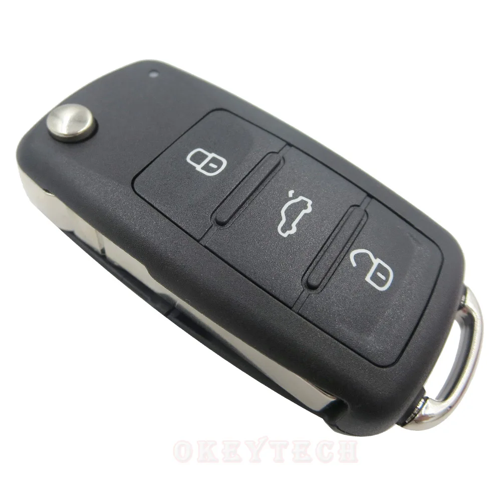 Taille 2 boutons Clé de voiture pliable à , étui vierge pour VW polo