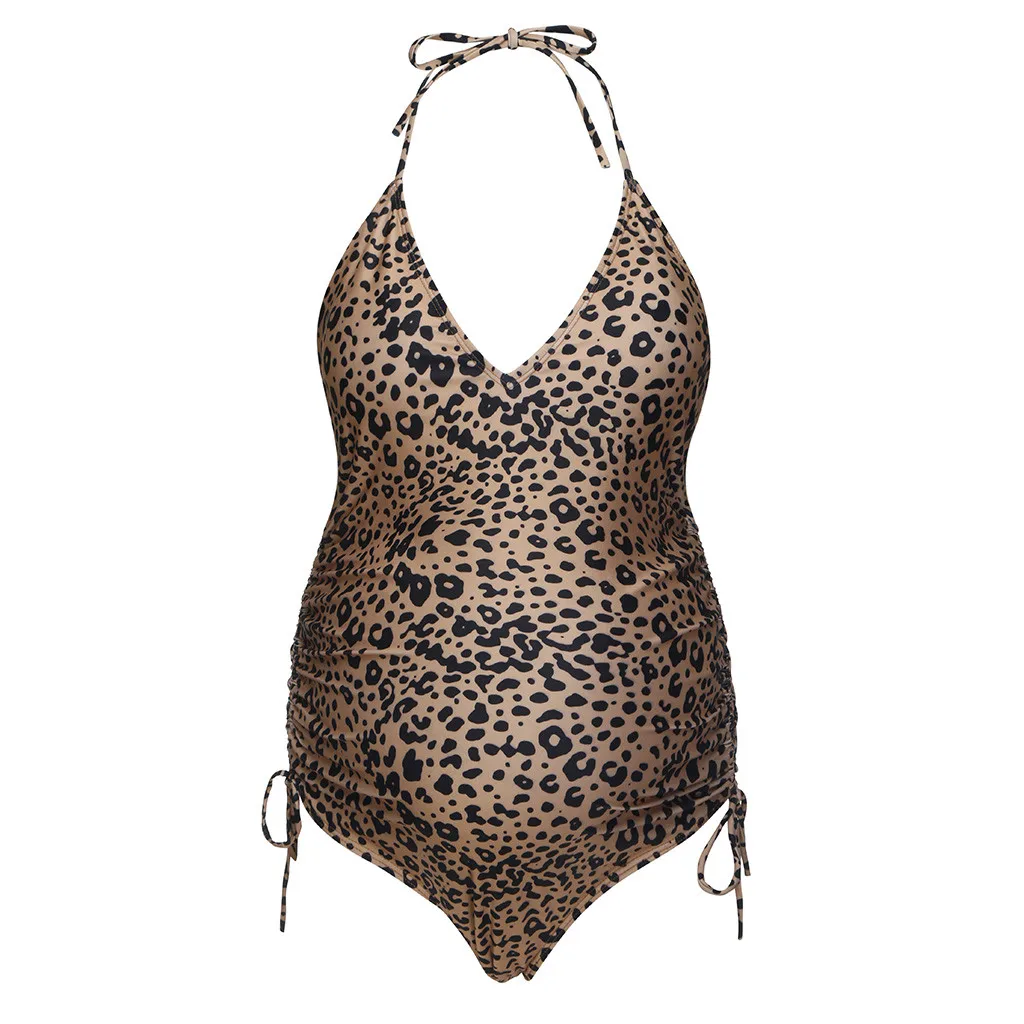 Women maternity swimwear Leopard Print Bikini Swimwear Swimsuit Bathing Suit Beachwear Summer pregnancy swimsuit Dropshipping - Цвет: Хаки