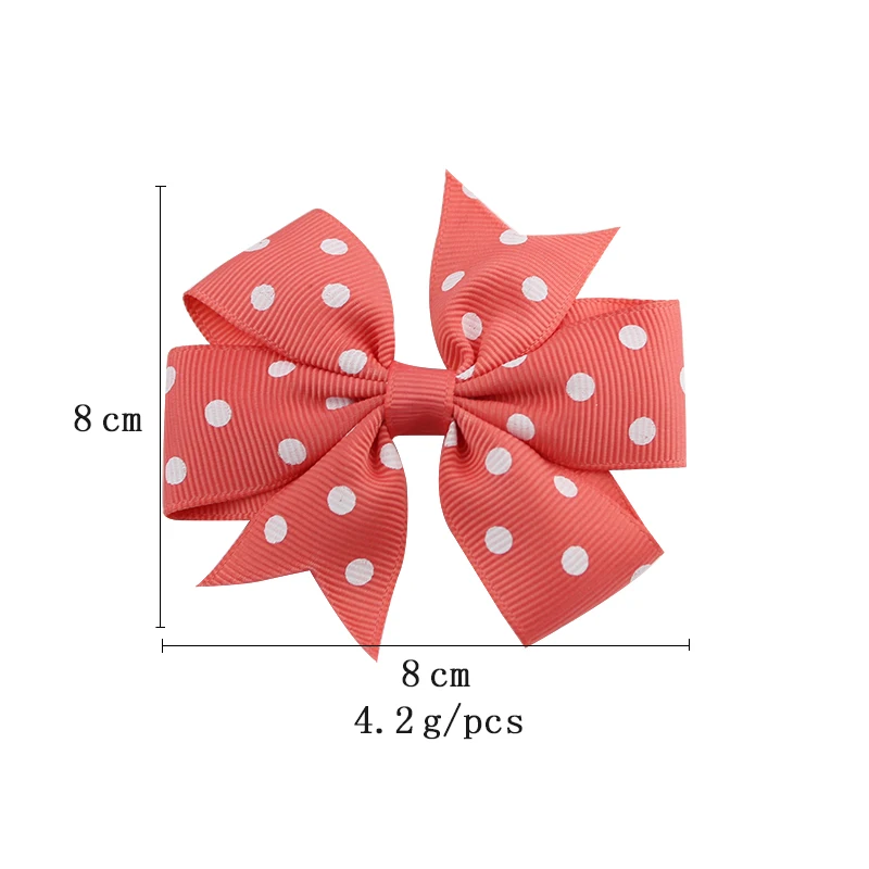 Polka Dot Grosgrain Ribbon Bows with Alligator Clip Kids Girls Colourful Bow Tie Hairpins Headwear Hair Accessorises (2)