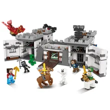 My World Jihad Castle Building Blocks Minecrafted City Figures Educational Brick Toys For Child Digital building blocks 342pcs my world series tree house in island model building blocks compatible legoed minecrafted village brick toys for children