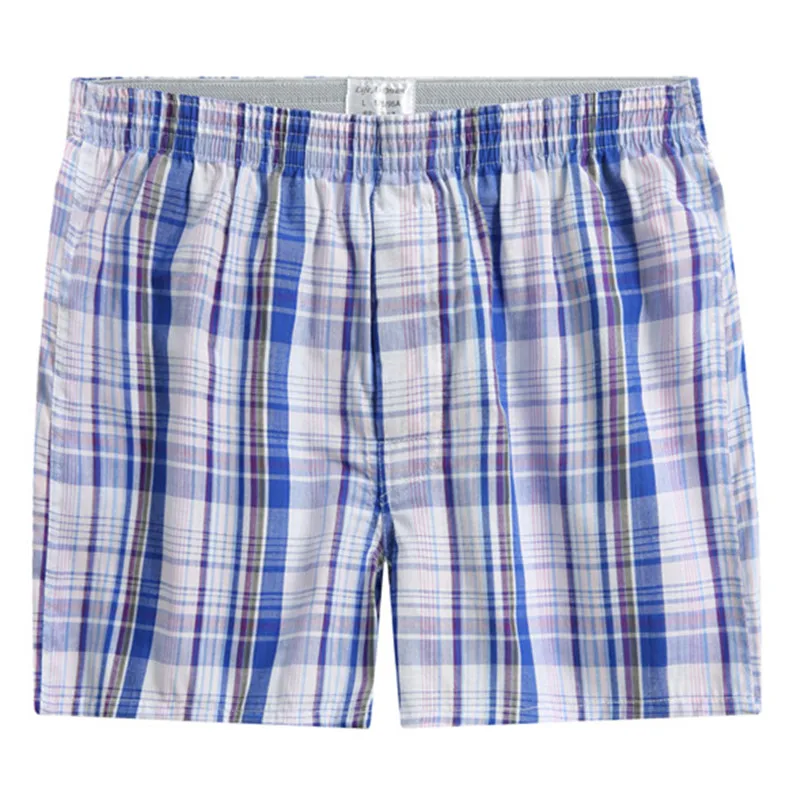 5Pcs/lot Boxer Men Thin Summer Underwear Cotton Man Big Size Short Breathable Plaid Flexible Shorts Boxer Male Underpants