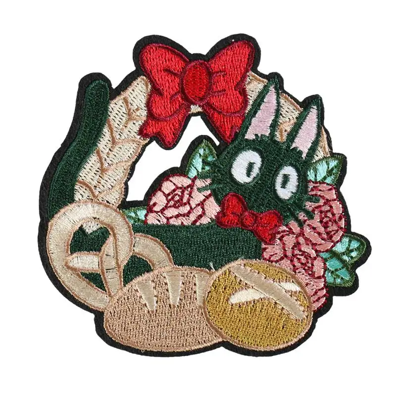 

Factory direct Custom Embroidered patches Cute cartoon Cat iron on badge for clothing customized logo as your request