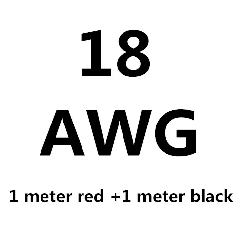1 метр черный+ 1 метр Красный силиконовый провод 12AWG 14AWG 16AWG 22AWG 24AWG термостойкий мягкий силиконовый кабель - Цвет: 18AWG